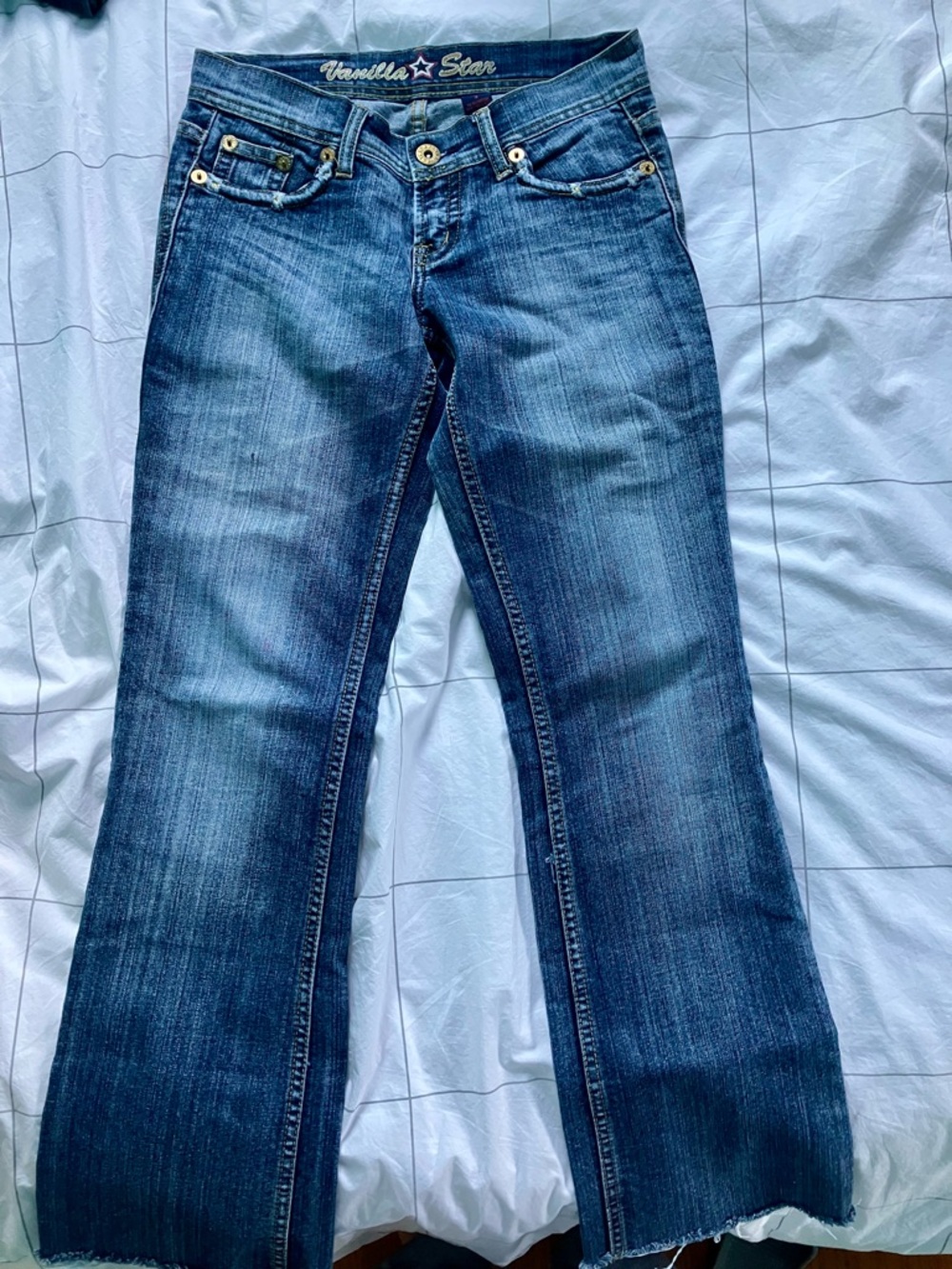 Vanilla Star Women's Dark Blue Flare Jeans